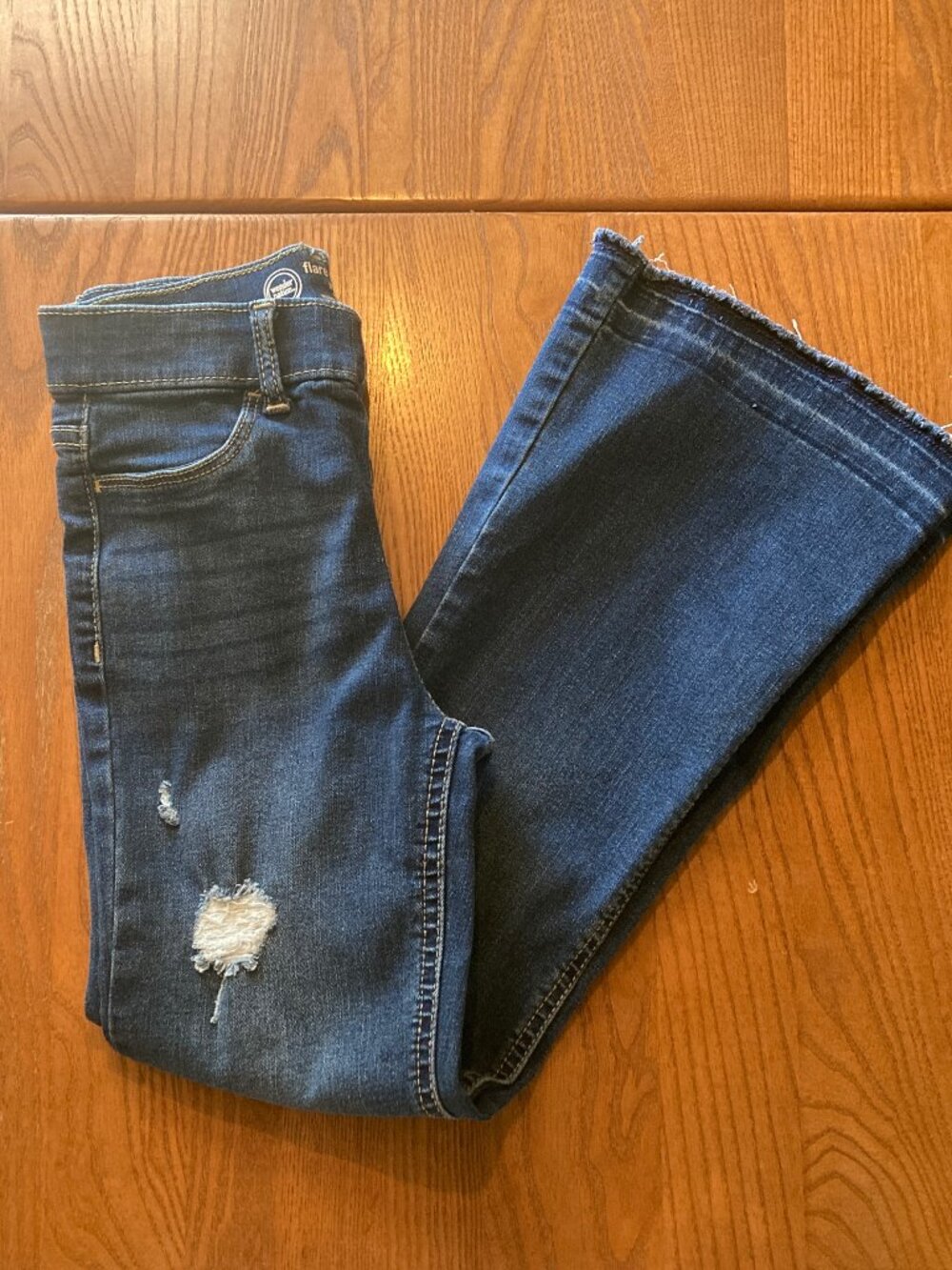 Wonder Nation Girls Flare Distressed Pull-on Jegging Size M (7-8)  EUC!